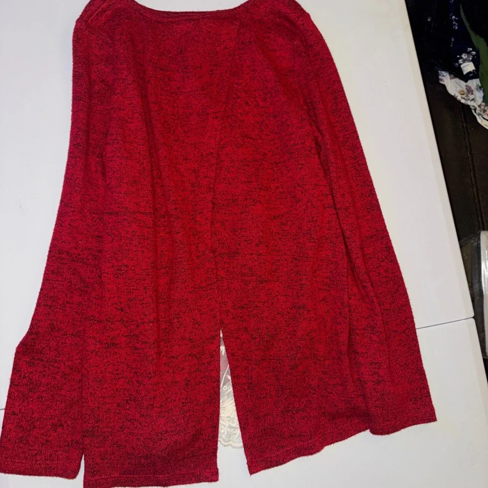 Top and Leggings Set Girls L 10-12 Burgundy Lace Rhinestone Snowflake